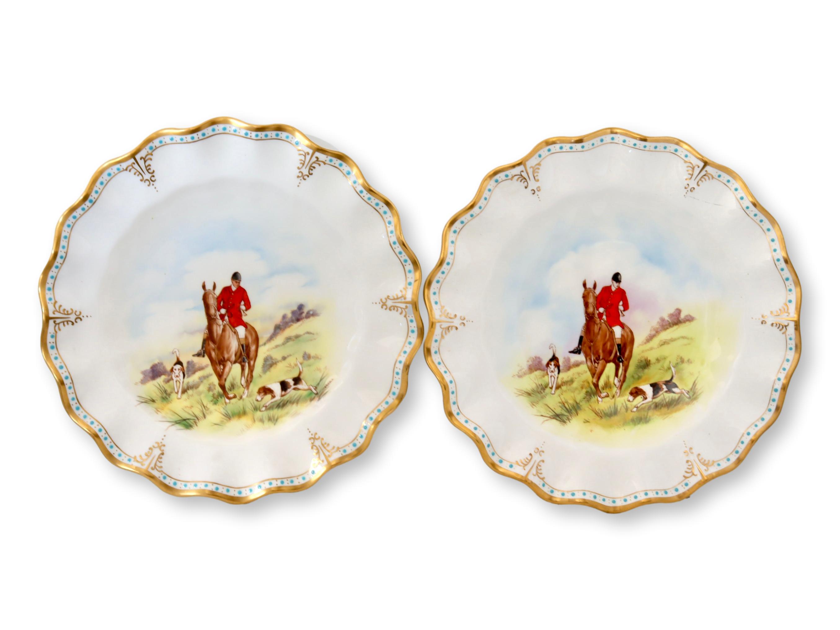 1970s Crown Derby Hunting Scene Plates~P77678438
