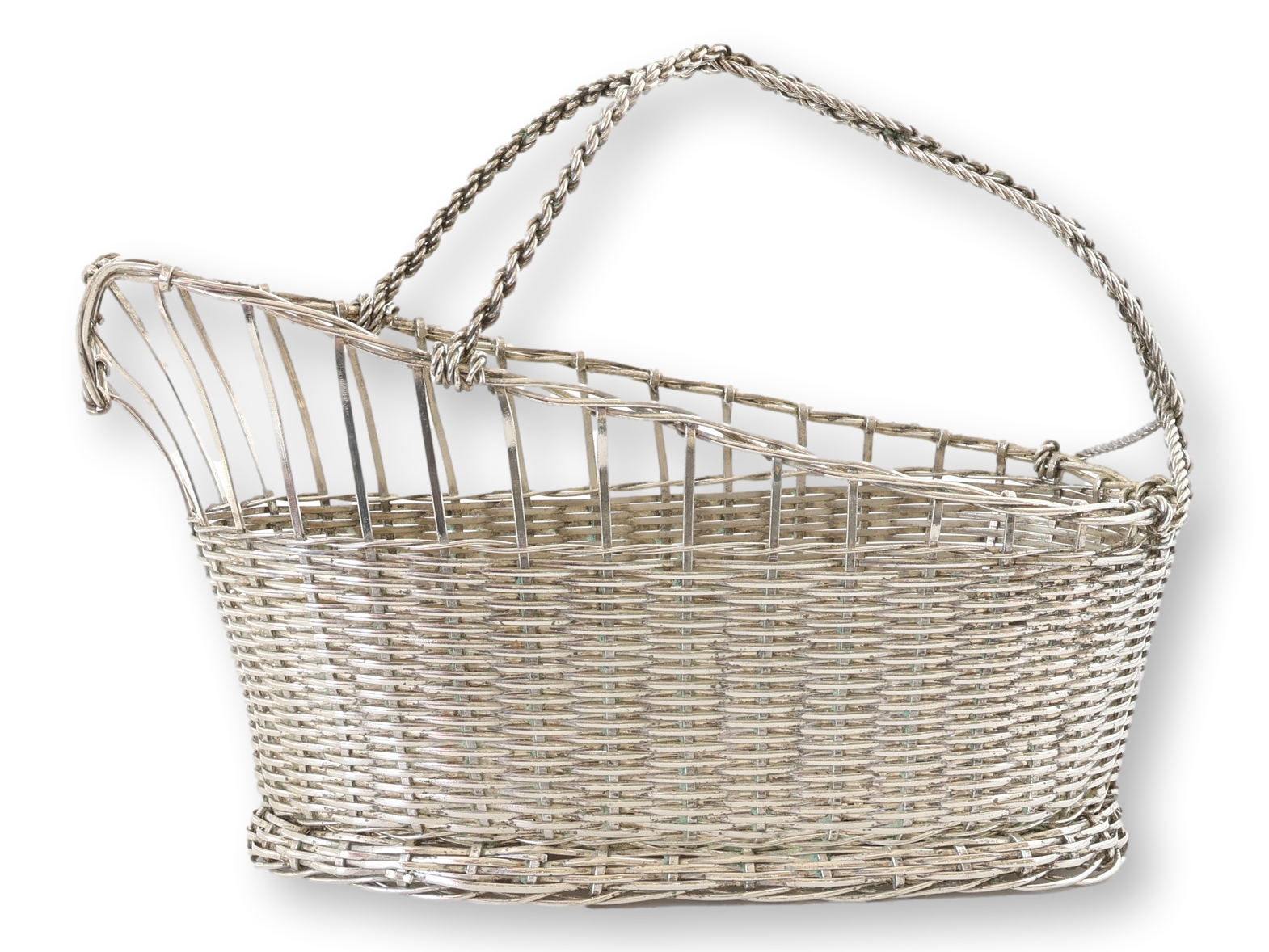 French Woven Silver-Plate Wine Basket~P77717171