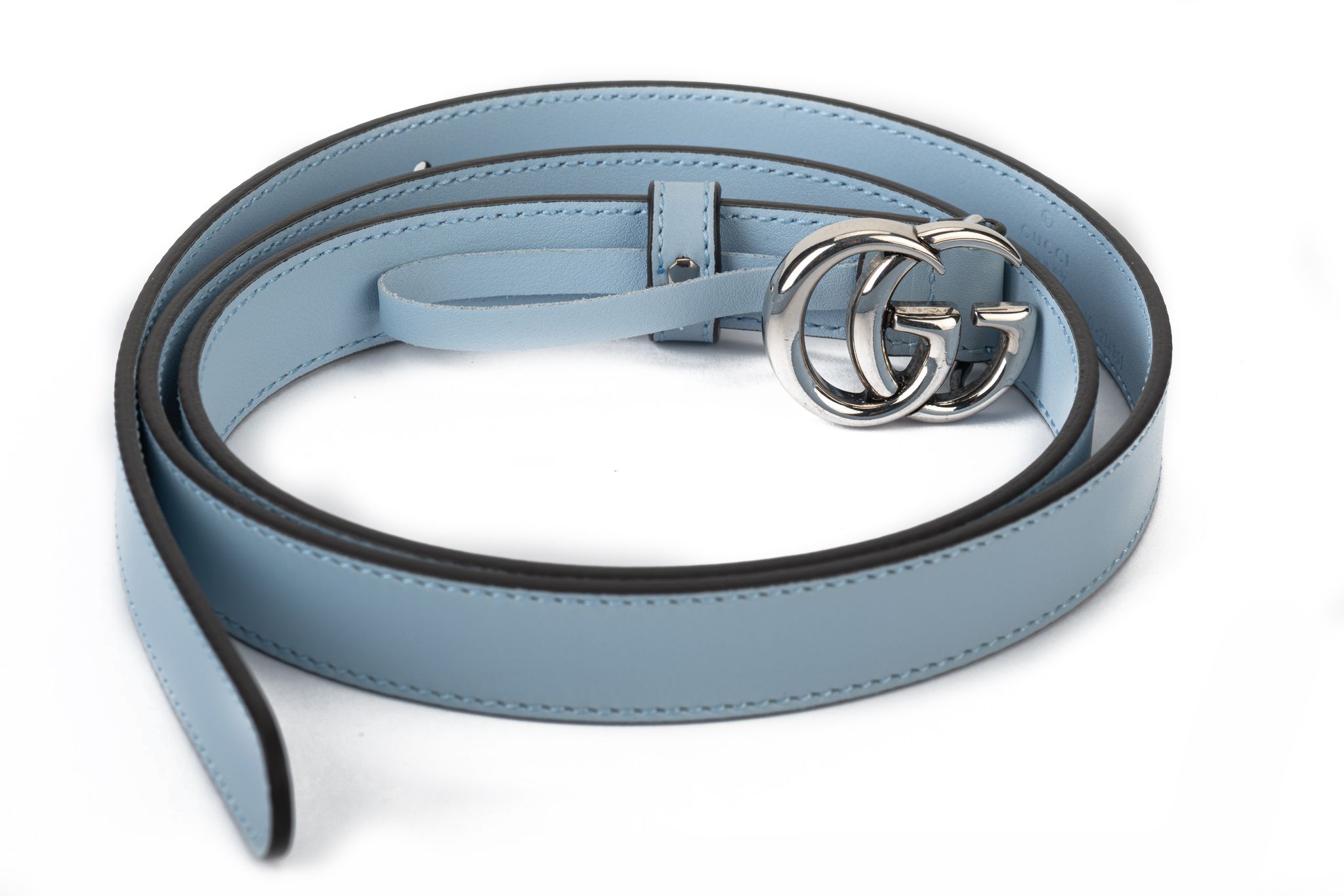 Gucci BN Celeste Leather GG Thin Belt~P77661193