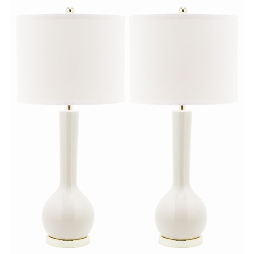 S/2 Ava Table Lamps, Talc~P46316523