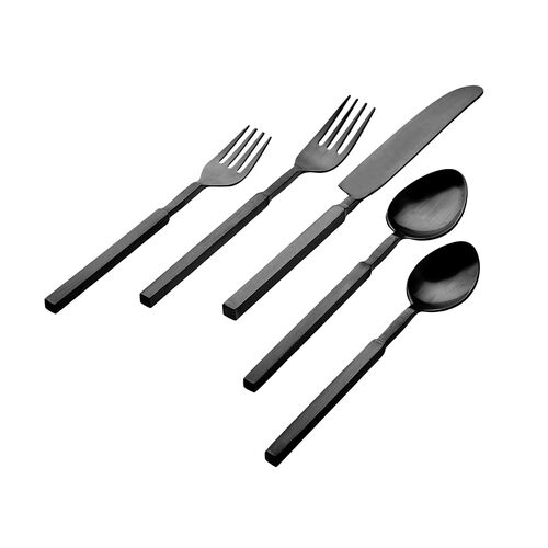 Cubit Matte Black 18/10 Stainless Steel 20 Piece Flatware Set, Service For 4 Set ~P111123852