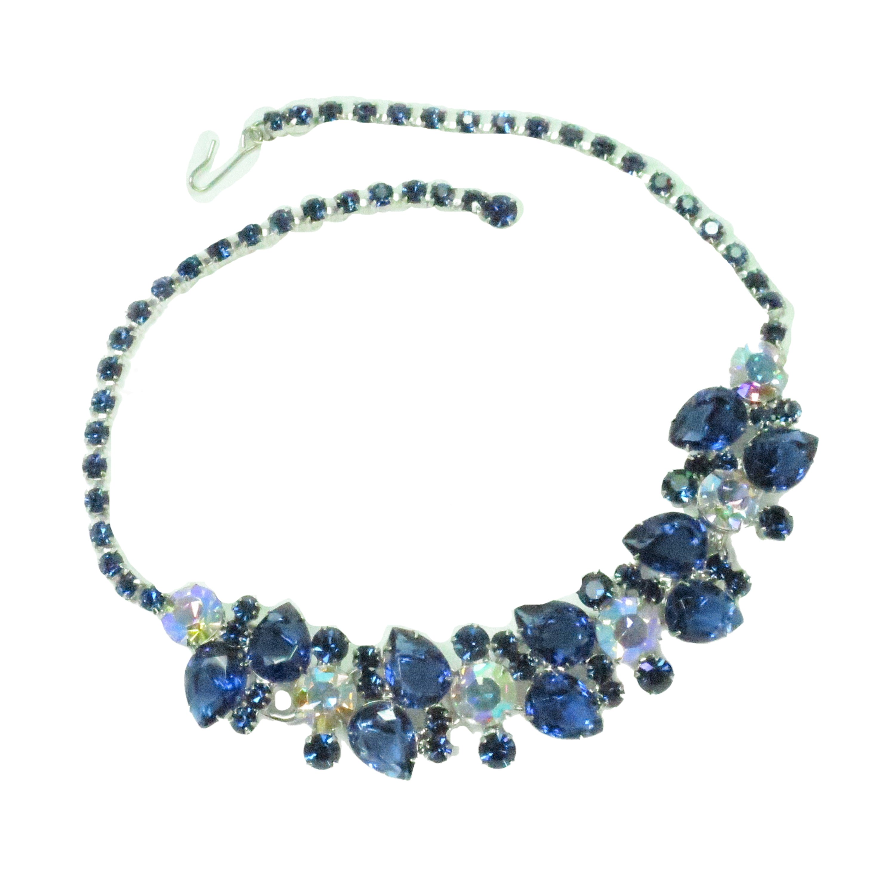 1960s Designer Sapphire Crystal Necklace~P77647335