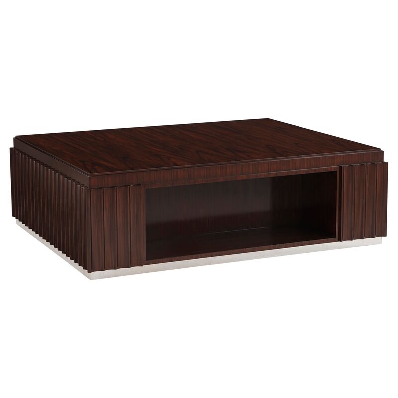Penthouse Suite Fluted Cocktail Table, Rosewood