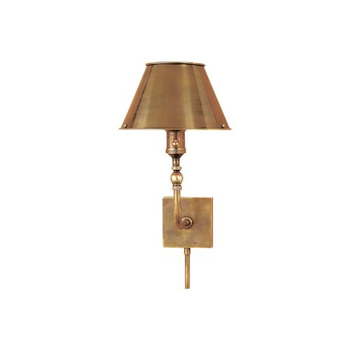 Swivel-Head Wall Lamp, Antiqued Brass~P75339693