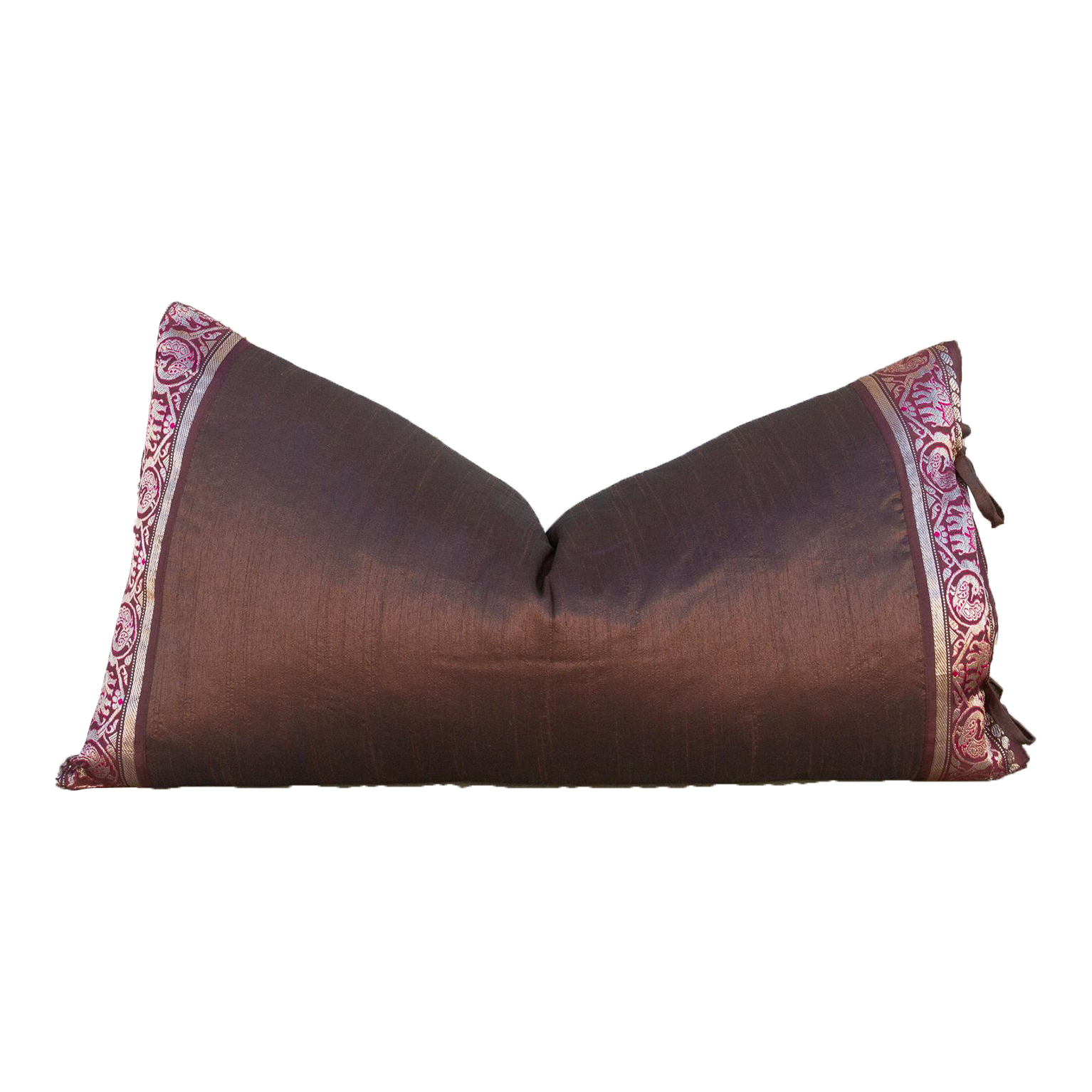 Amber Large Festive Indian Silk Pillow~P77649451