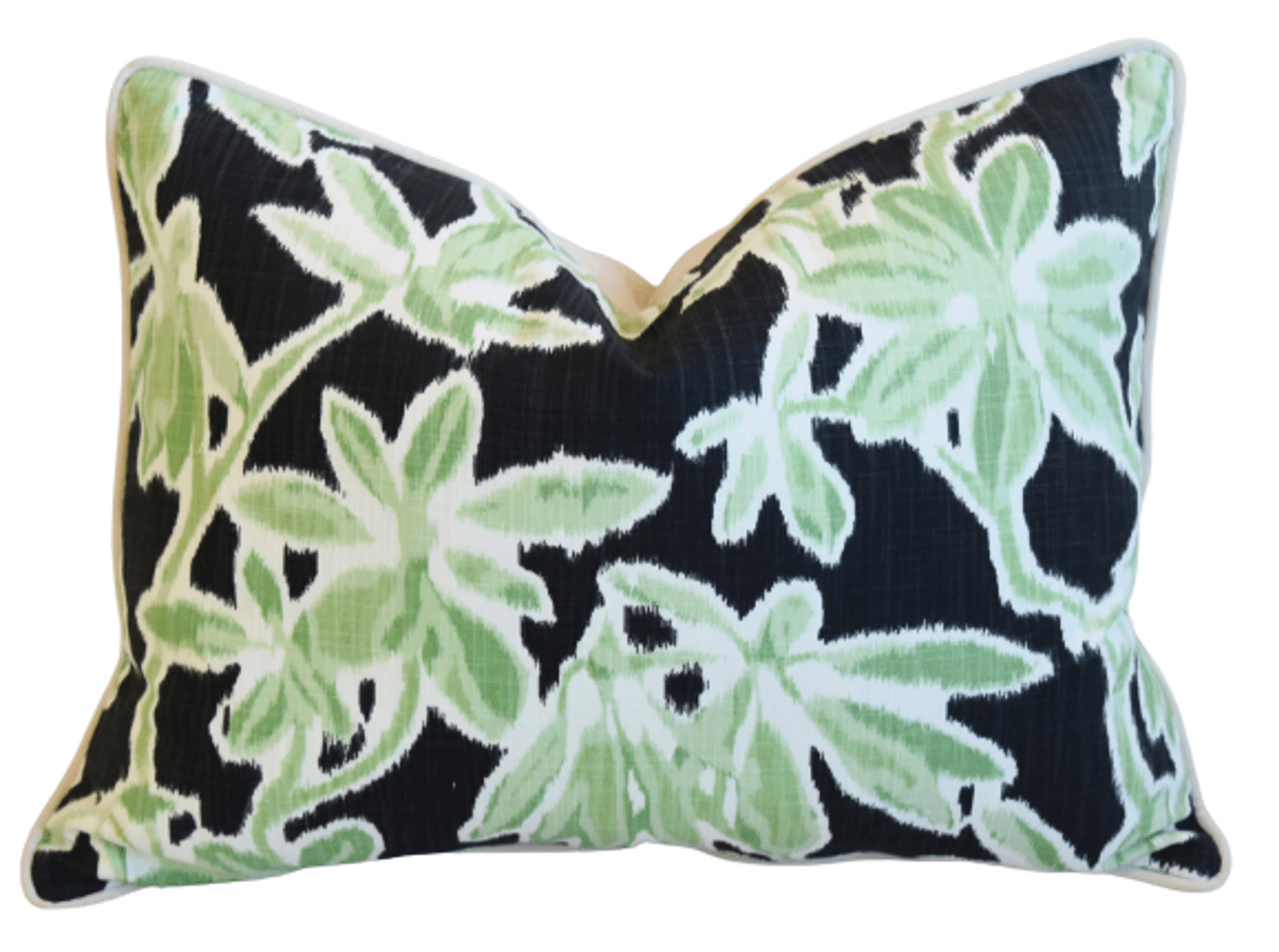 Madcap Cottage Black/Green Floral Pillow~P77615519