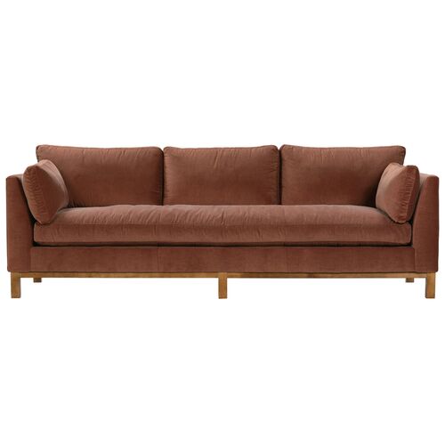 Apollo Velvet Sofa, Terracotta