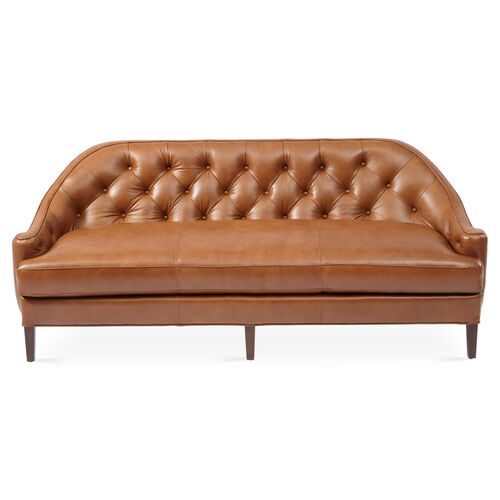 Charlotte Tufted Sofa, Saddle Leather~P77279205~P77279205