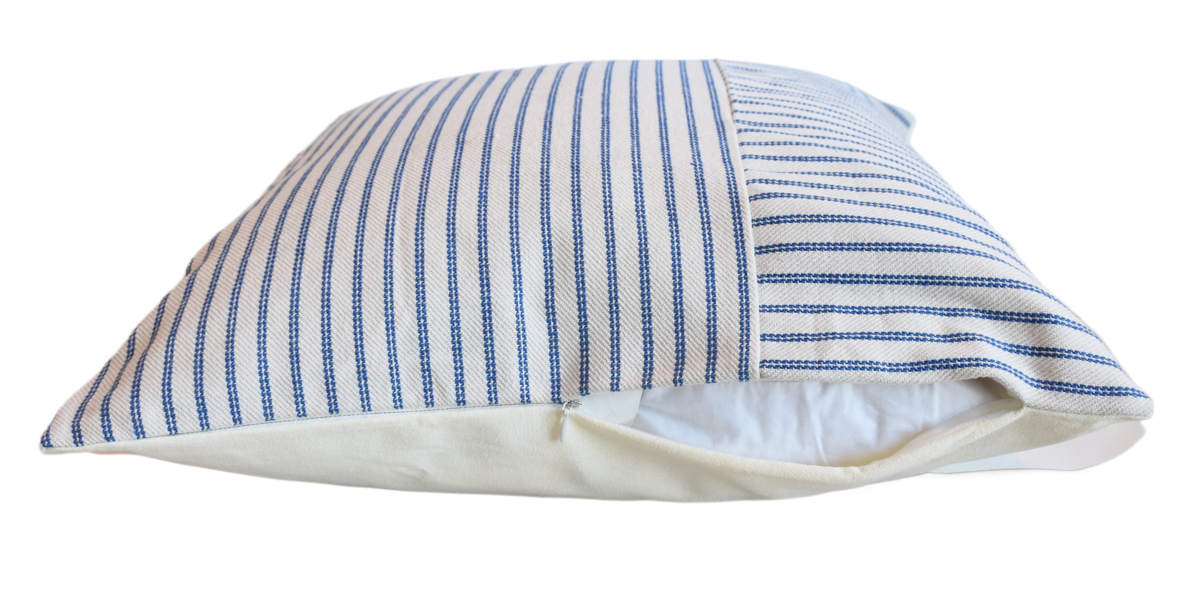 Blue & White Striped Coastal Pillow~P77687582