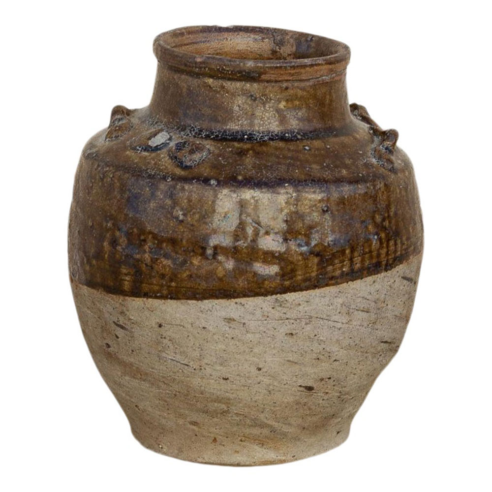 Burmese Brown Glazed Terracotta Pot~P77641174