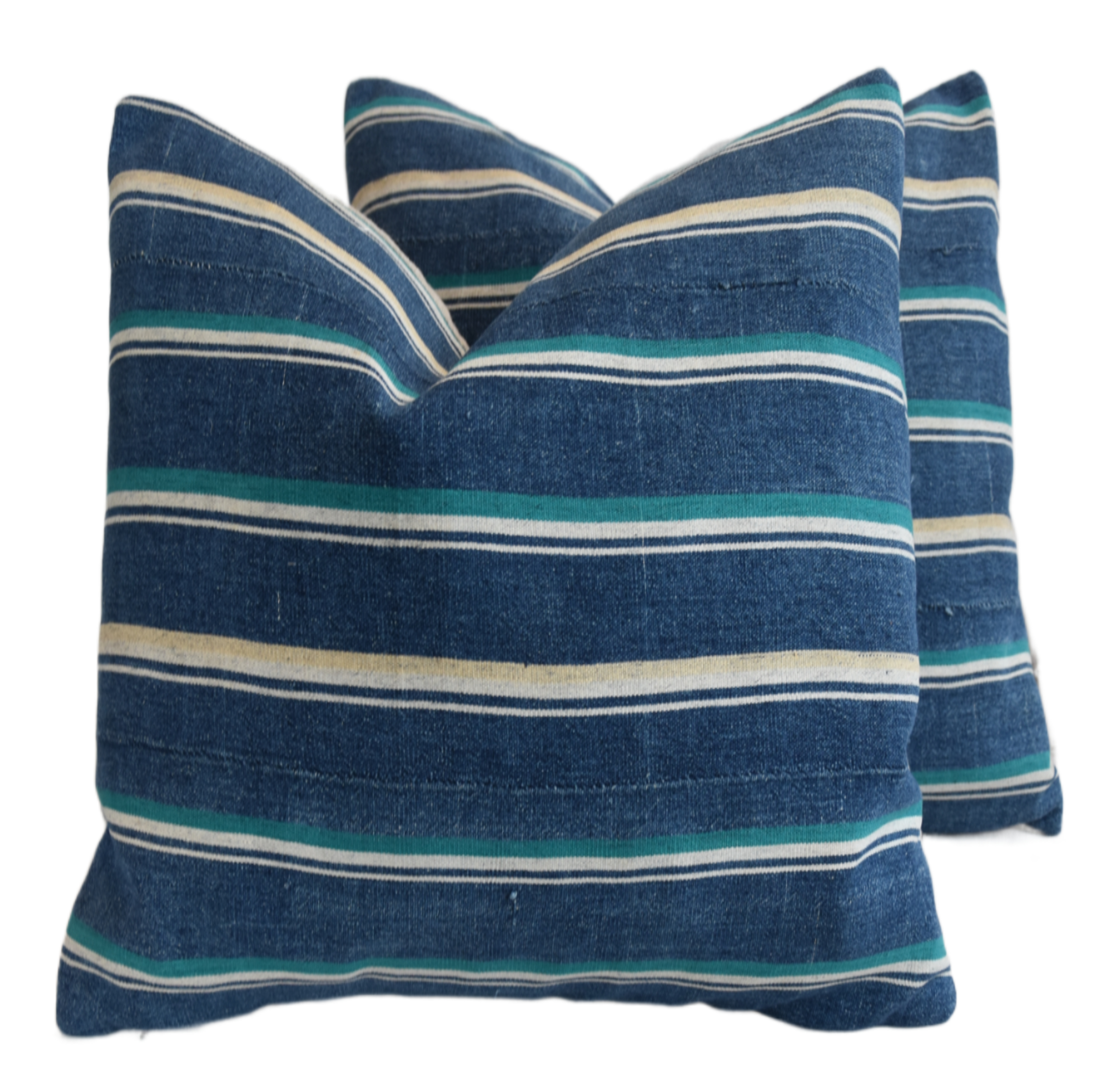 Blue Nautical Stripe Textile Pillow, S/2~P77664120