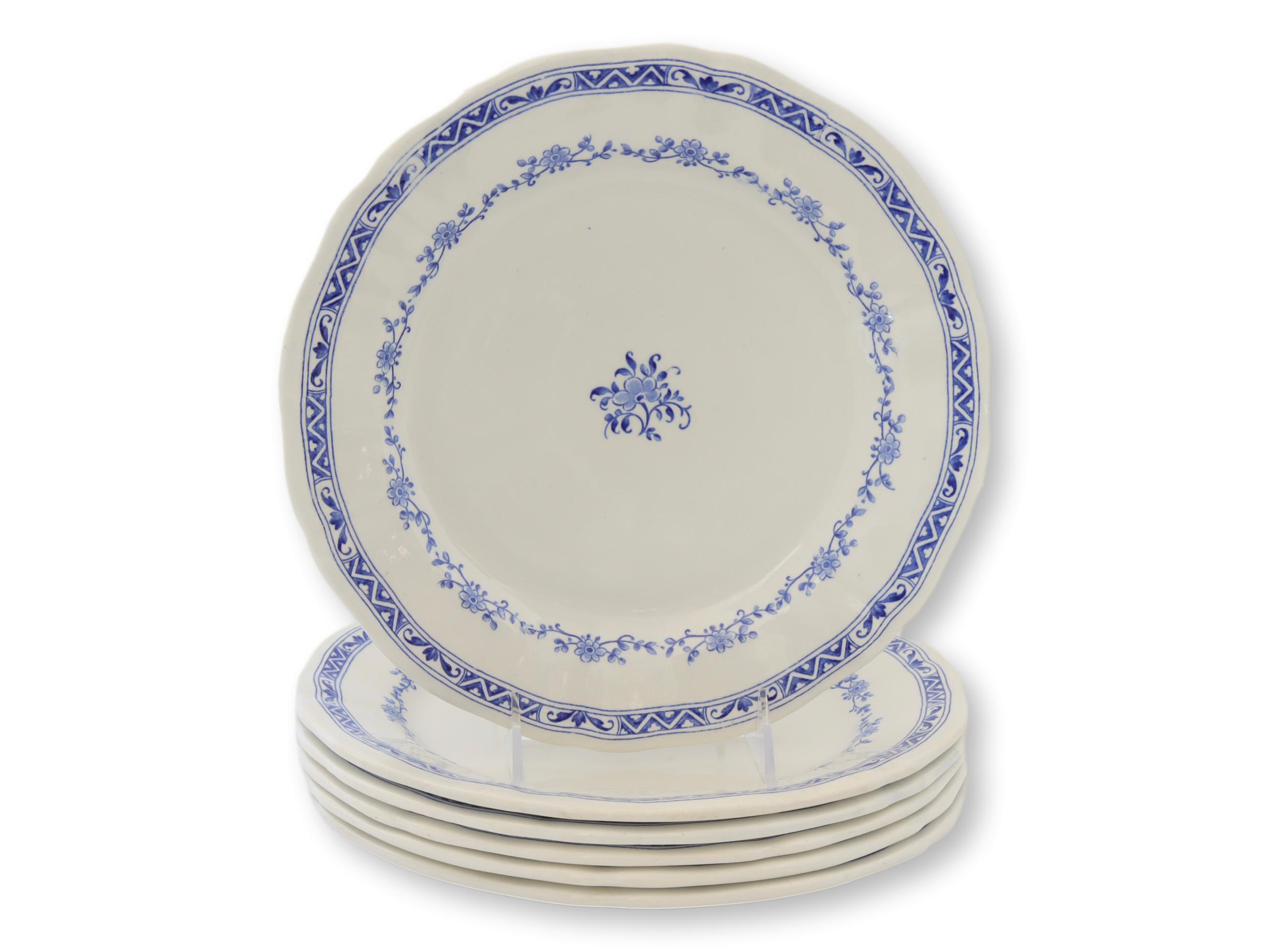 French Blue & White Dinner Plates, s/6~P77673149