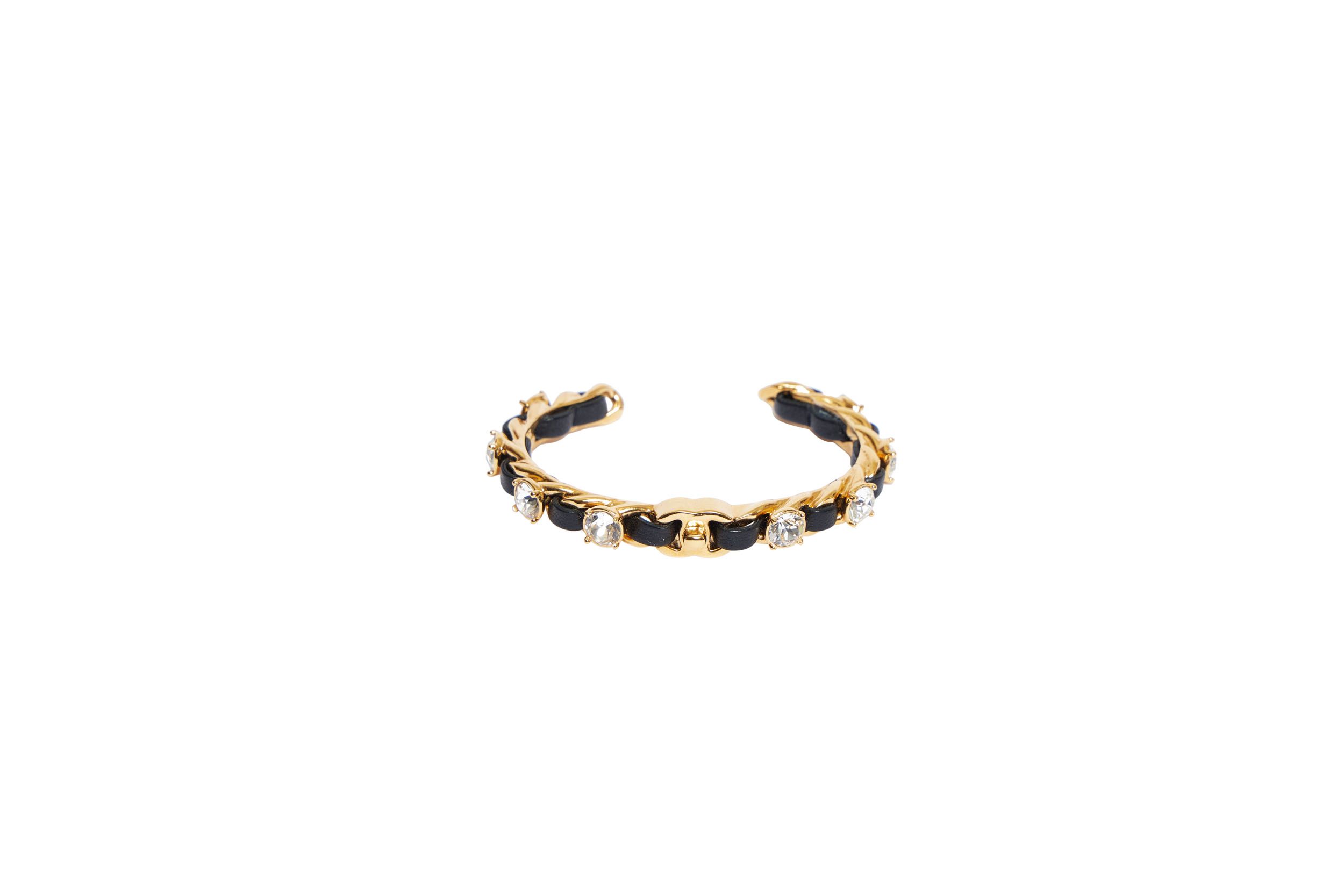 Chanel Black & Chain Cuff Bracelet~P77665937
