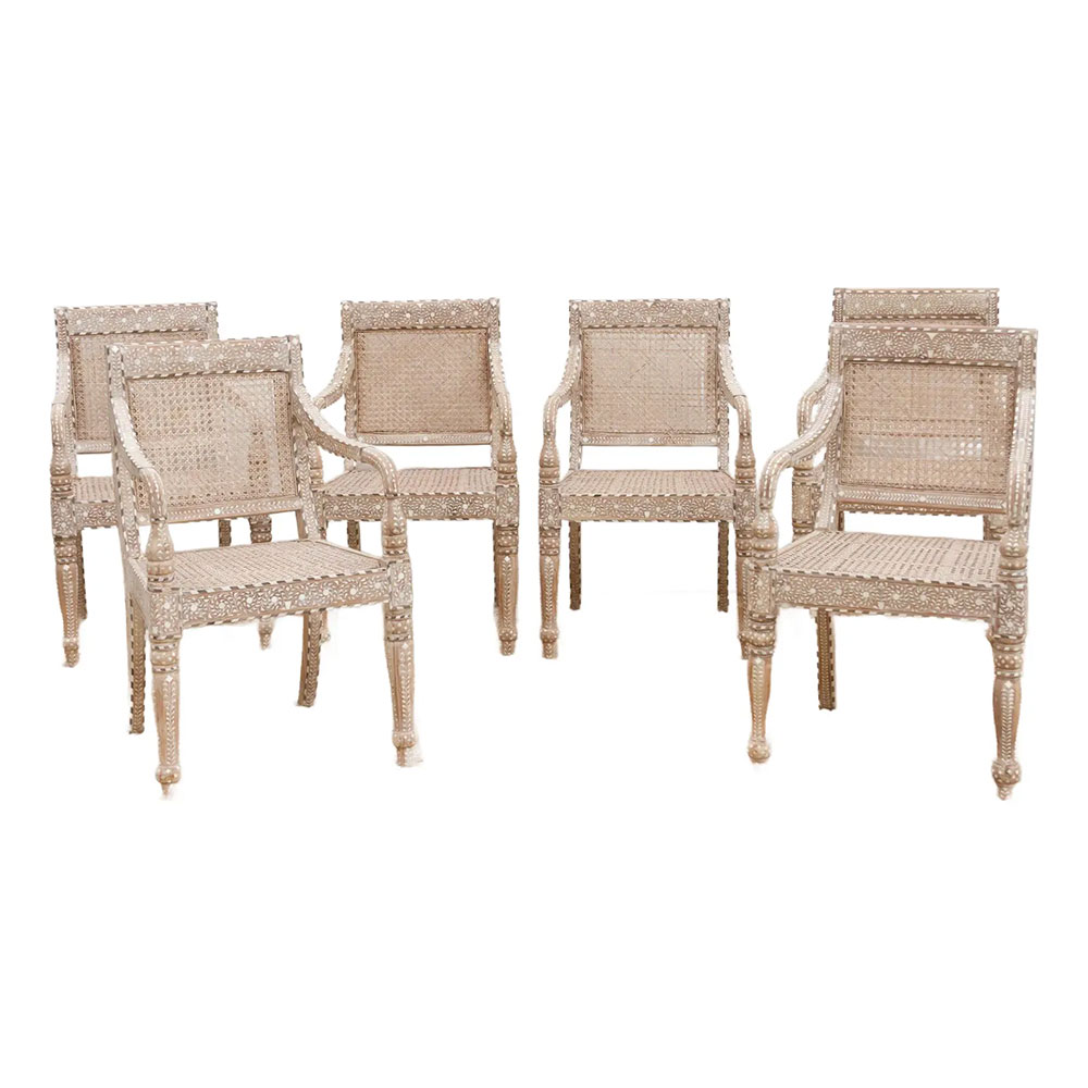 Raj Inlay Dining Chairs, Set of 6~P77731493