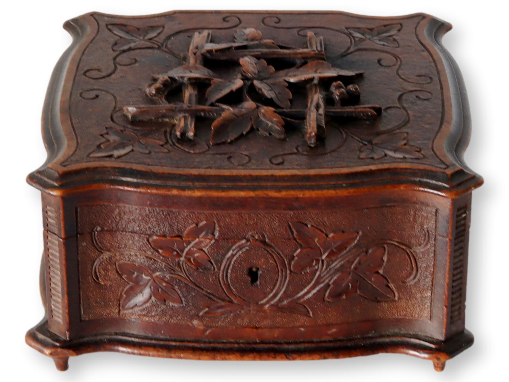 Antique Hand-Carved Black Forest Box~P77664153