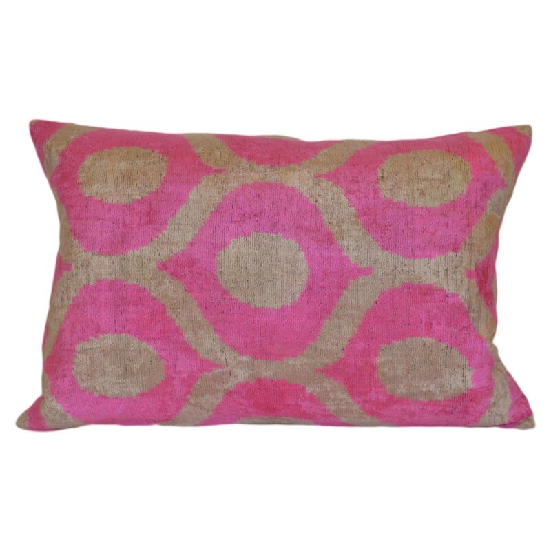 Andrea Ikat 16x24 Pillow, Pink