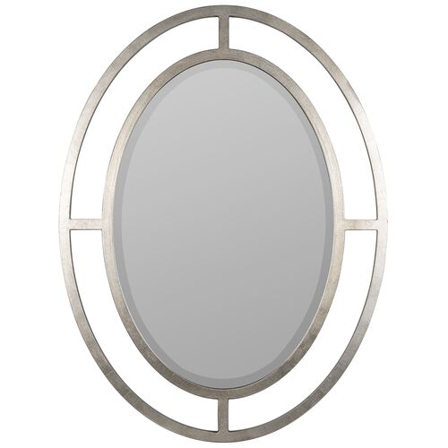 Landon Oval Wall Mirror, Silver~P77615752