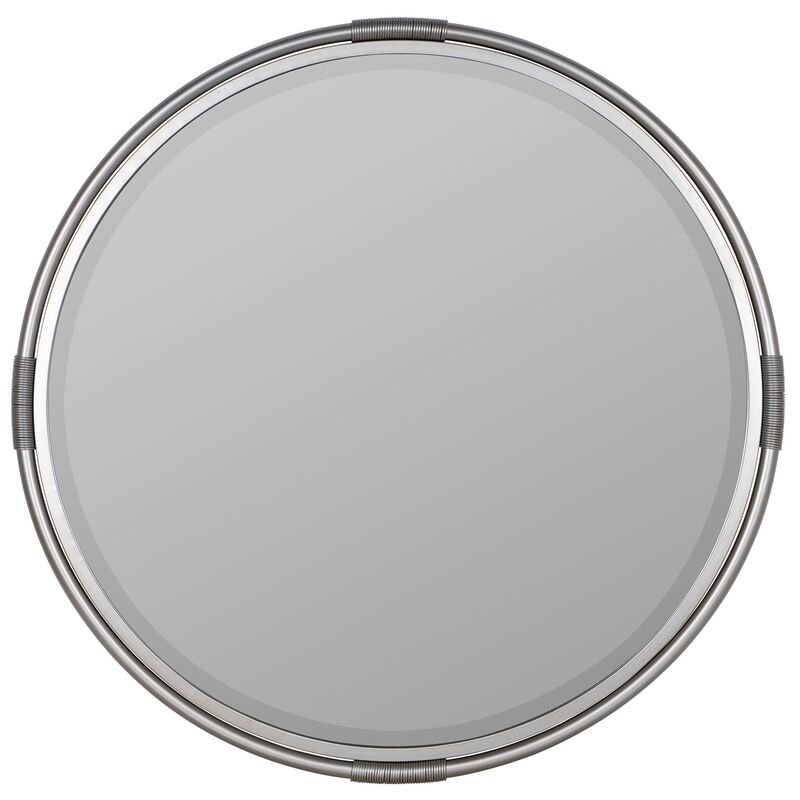 Mia Round Wall Mirror, Silver