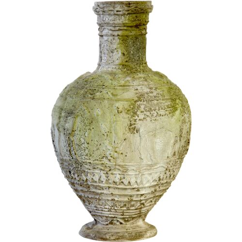 24" Egyptian Outdoor Vase, White Moss