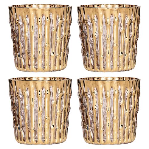 S/4 Bamboo Glass Tumblers