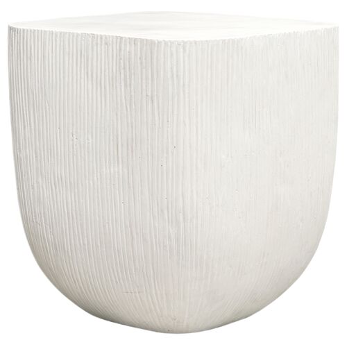 Tobias Outdoor Side Table, White