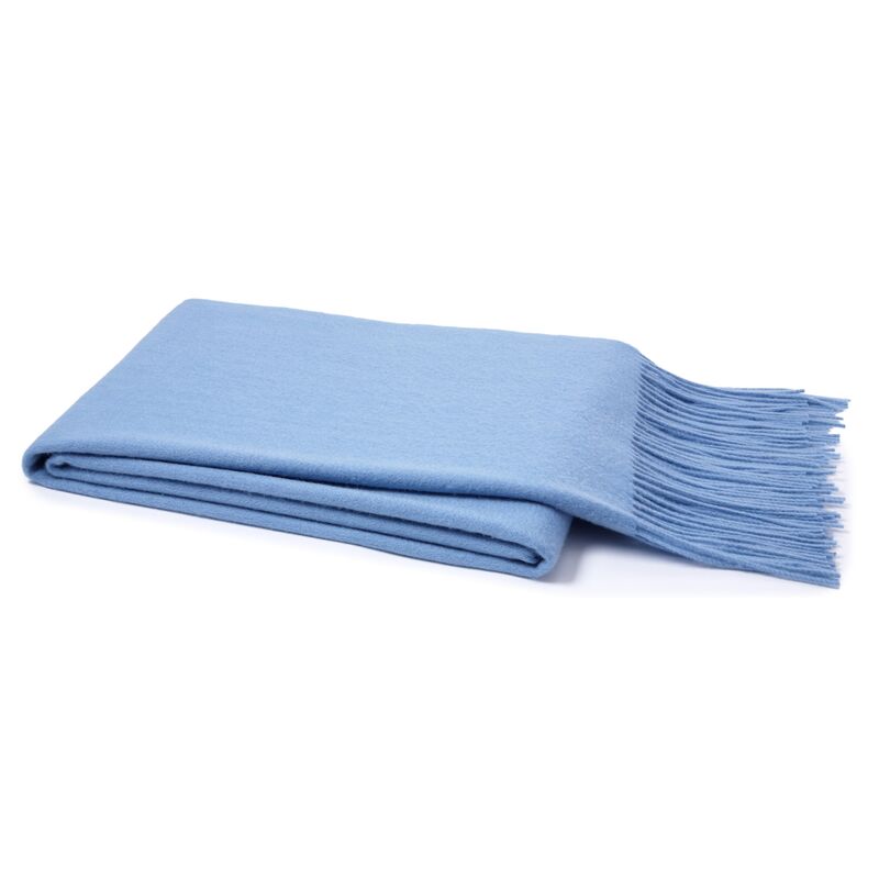 Solid Cashmere Throw, Baby Blue