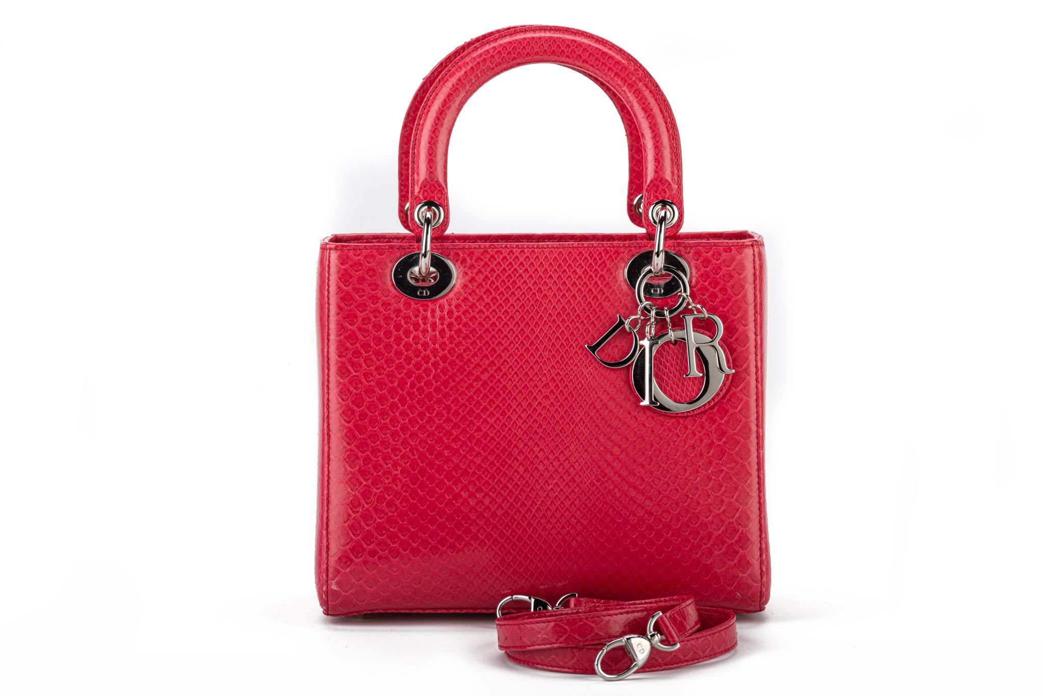 Large Red Python Lady Dior Bag~P77614425