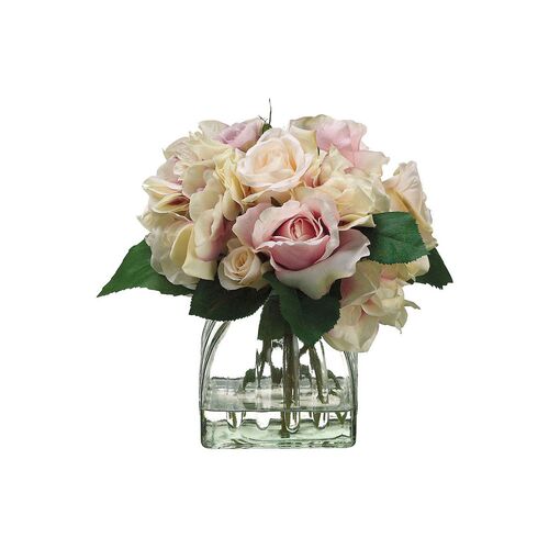 8" Hydrangea and Rose Florals in Vase~P76948778