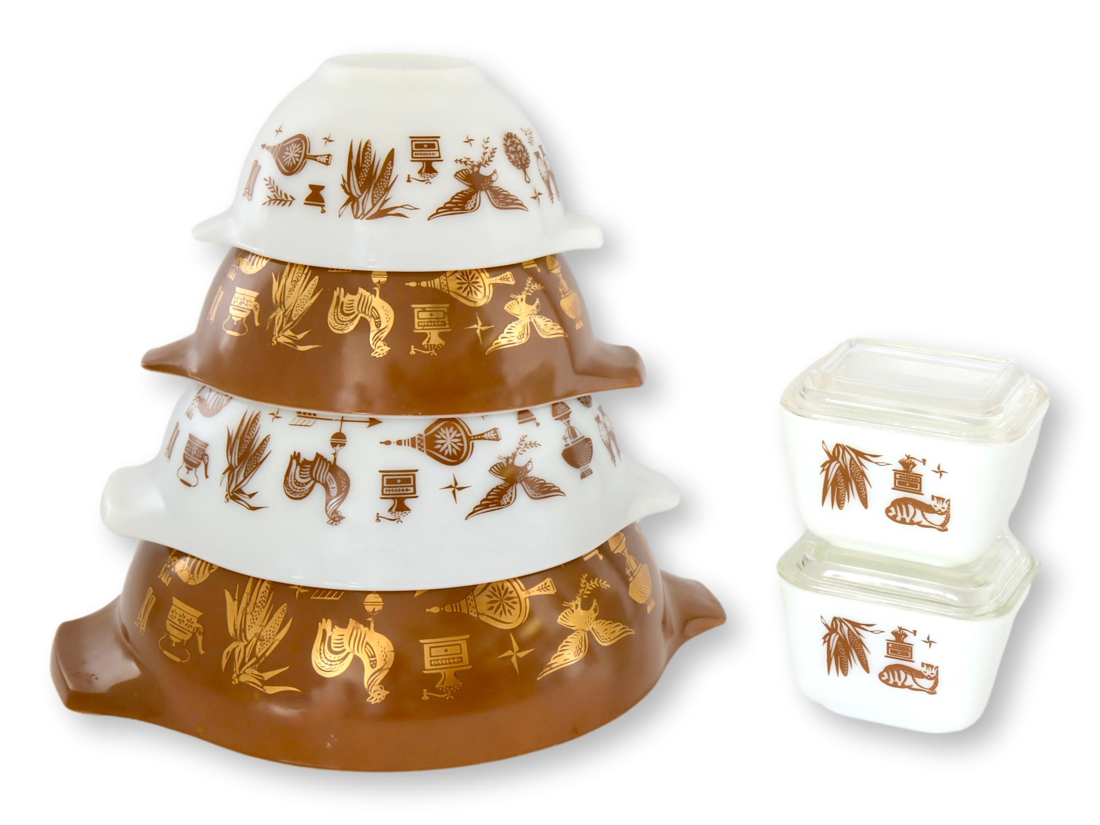 "Early American" Pattern Pyrex Set, 8pc~P77673178