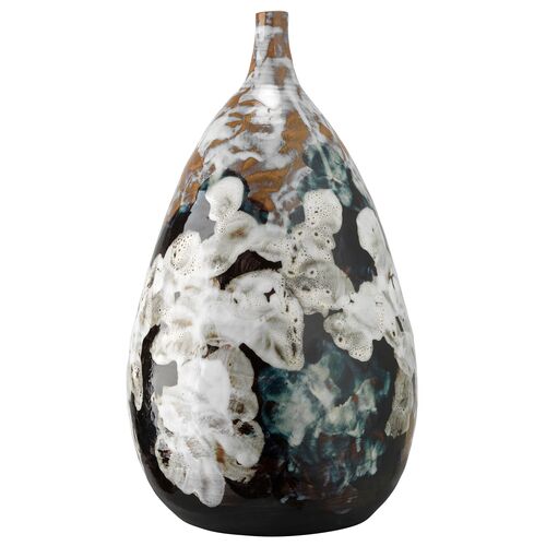 Collage Large Ceramic Vase, Black