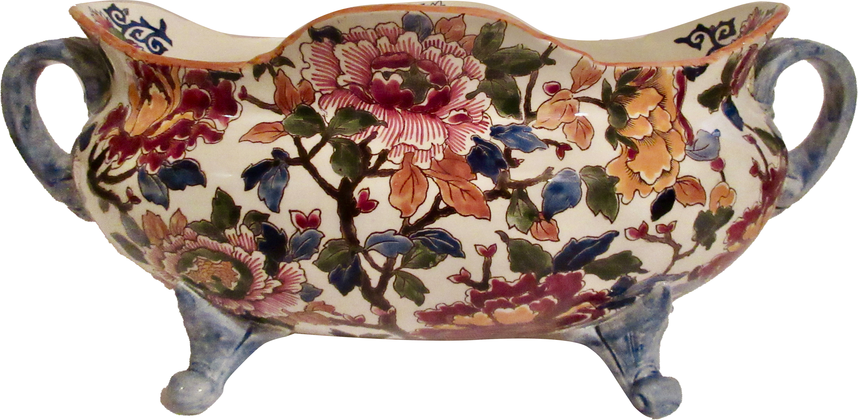 Gien French Faience Pivoines Jardiniere