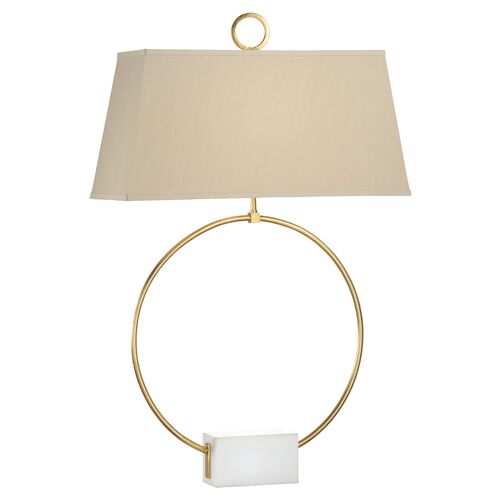 Ring Marble Table Lamp, Gold/White~P77390597