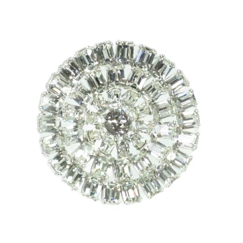 1940s Designer Circular Crystal Brooch~P77660859