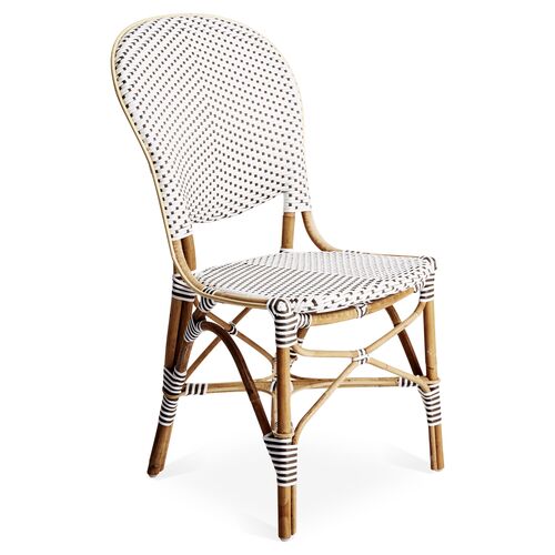 Bridgitte Rattan Side Chair, White/Cappuccino~P76469790