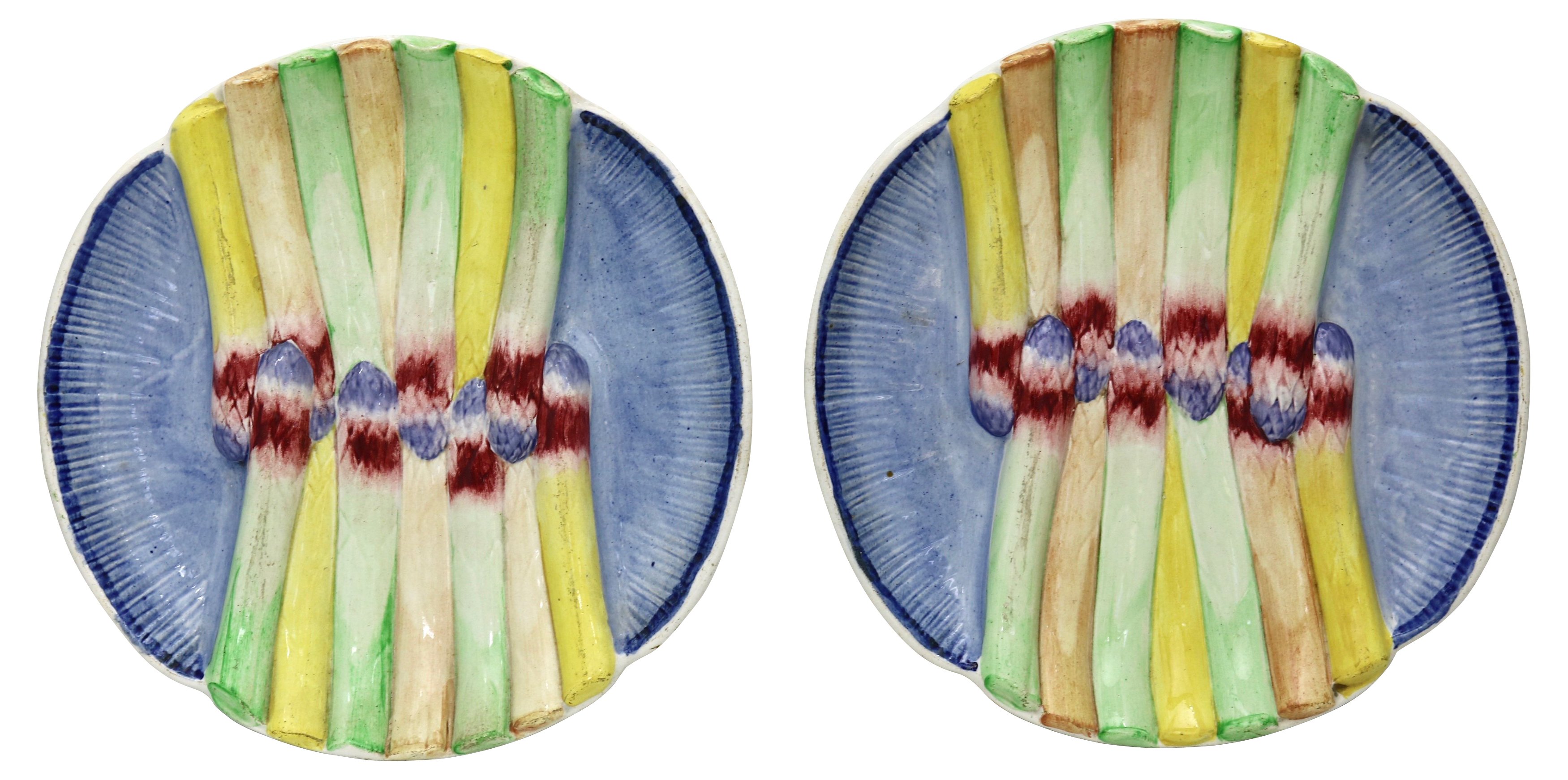 Midcentury French Asparagus Plates, S/2~P77553248