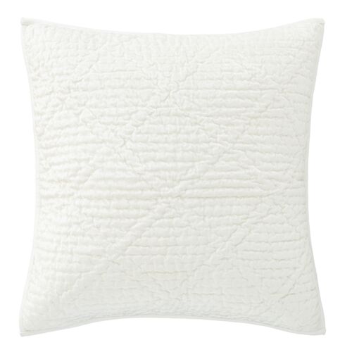 Parisienne Velvet Quilted Sham, Dove White