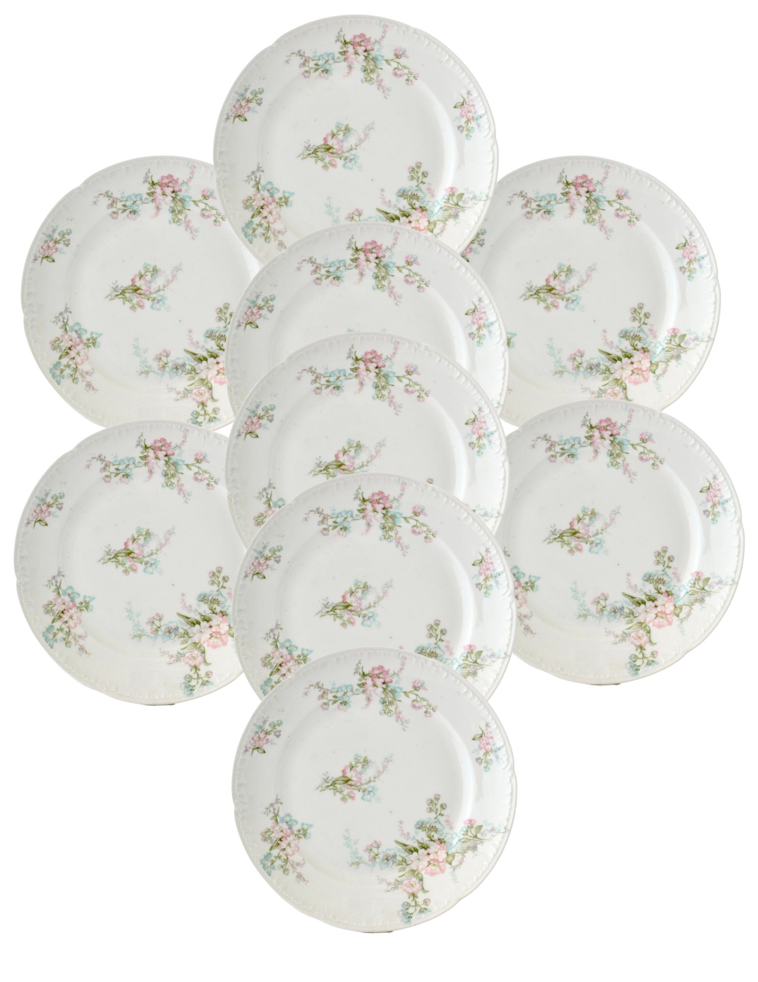 French Limoges Luncheon Plates, s/9~P77702783