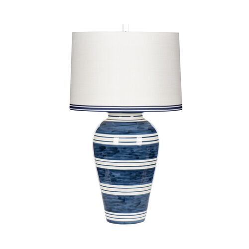 Bimini Ceramic Table Lamp, Blue/White Stripe Bimini Ceramic Table Lamp, Blue/White Stripe