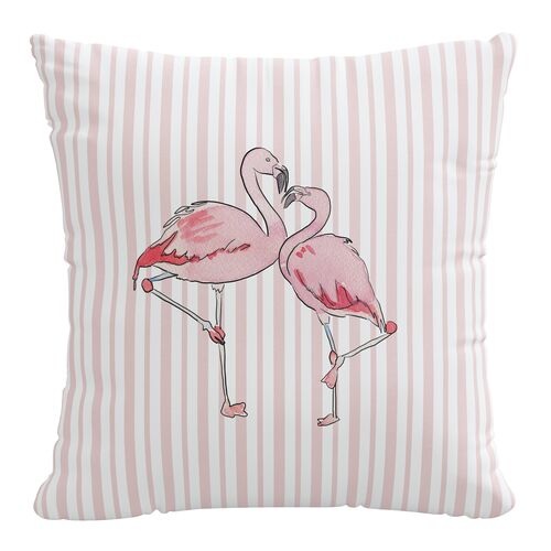 Flamingo Stripe 20x20 Pillow, English Pink~P77540001