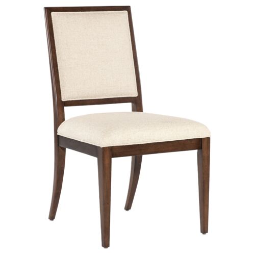 Archives Upholstered Linen Side Chair, Beige