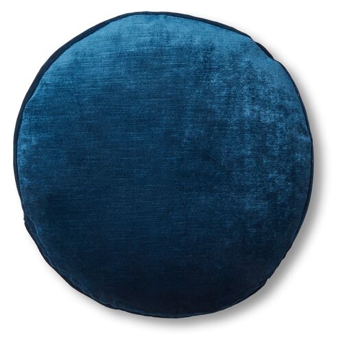 Claire 16x16 Disc Pillow, Prussian Blue Velvet~P77483772