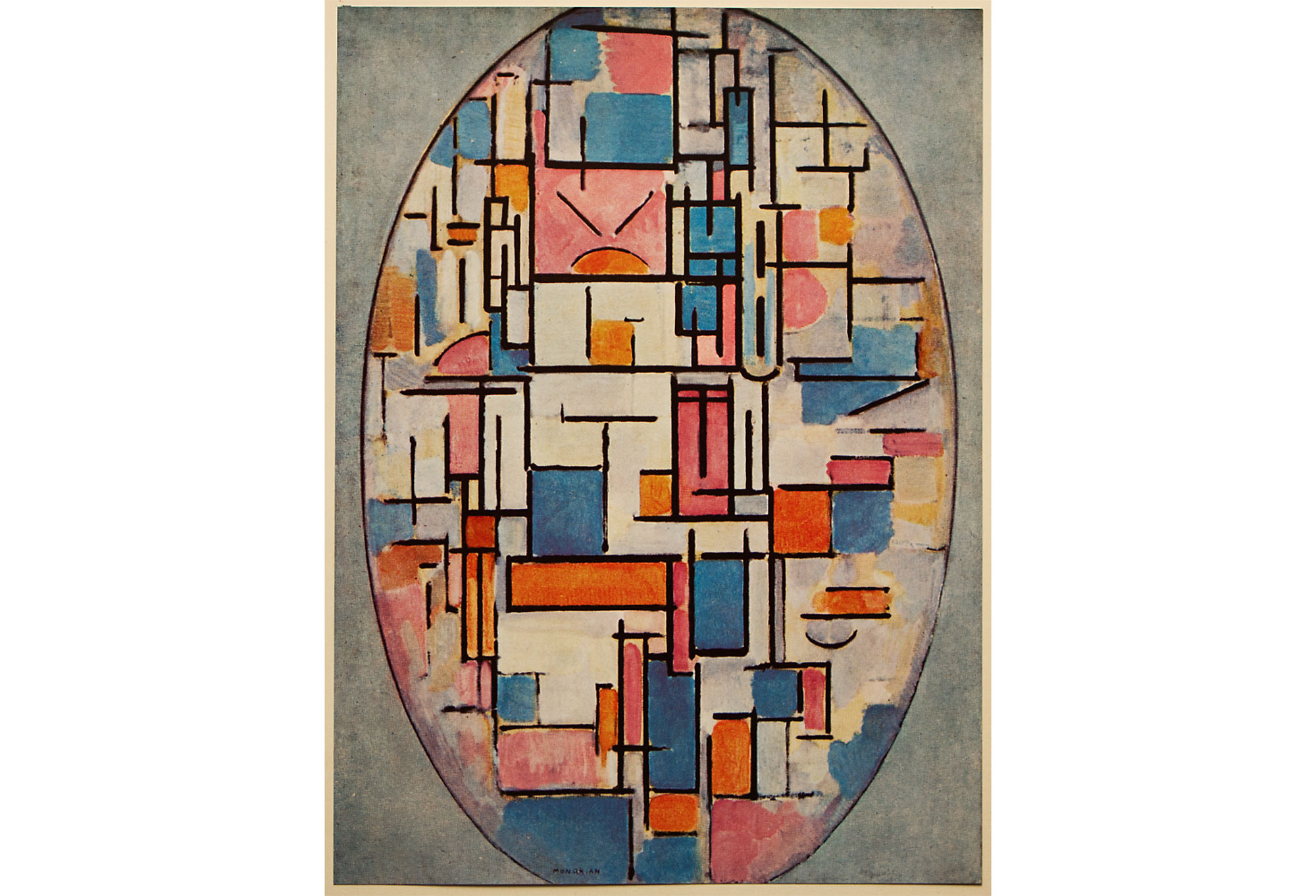 1958 Mondrian, Color Squares in Oval~P77626761