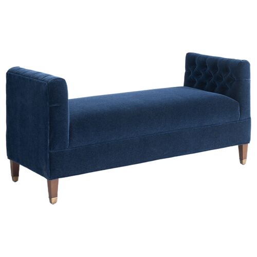 Boston Upholstered Bench, Admiral Mohair Boston Upholstered Bench, Admiral Mohair