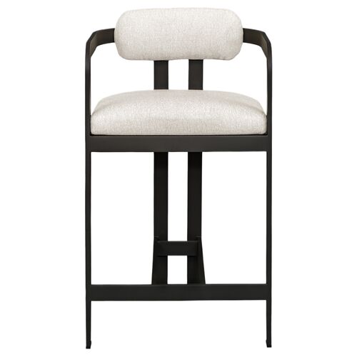 Valerio Outdoor Counter Stool, Black/White