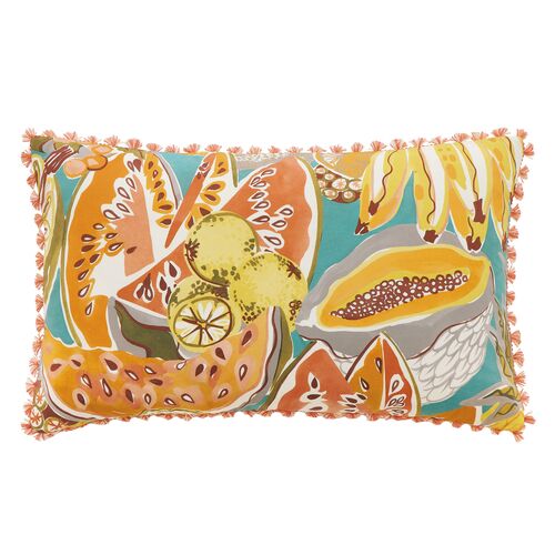 Calypso Colorful Fruit Lumbar Pillow, Orange/Yellow Calypso Colorful Fruit Lumbar Pillow, Orange/Yellow