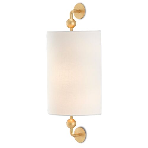 Tavey Wall Sconce, Gold Leaf/Off-White~P77594654