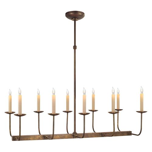Branched Linear Chandelier, Antique Brass~P77450139