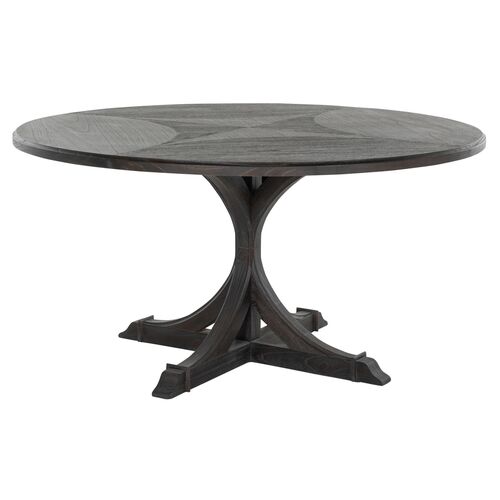 Adams Round 60" Dining Table, Cerused Forest Black~P111111683