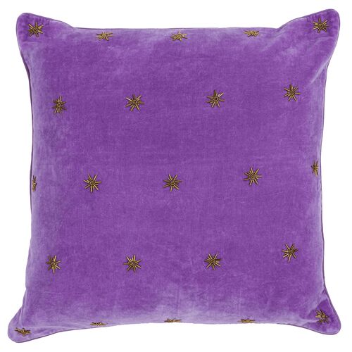 Star 20x20 Pillow, Purple Velvet~P77637393