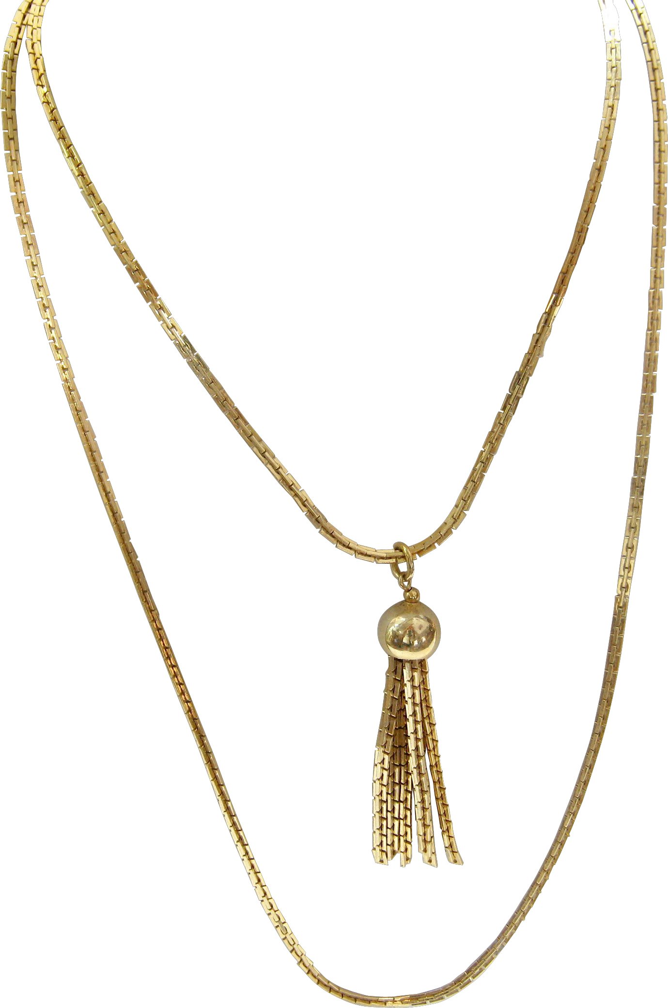 Double-Chain Tassel Necklace